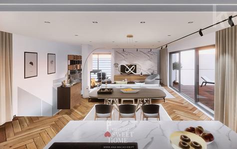 Sala de Estar aberta para a Cozinha (40,25 m2)